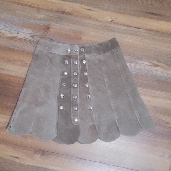 Real handmade leather skirt tan / brown 24" waist - Picture 1 of 6